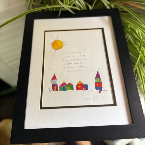 Brian Andreas 1992 signed Framed Art Print with Colorful Houses and Sun - Picture 6 of 6